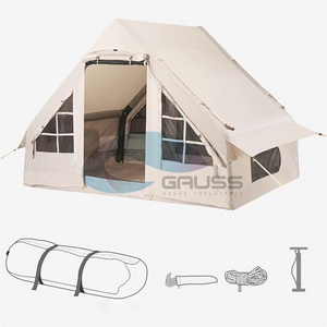 2-4 person outdoor camping cotton 10cm air pole glamping inflatable house tent