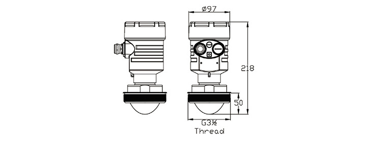 GAMICOS RS485 80GHz radar level sensor for liquid level measurement