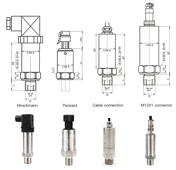 GPT200 0~10V Diffused Silicon Piezoresistive Stainless Steel Water Air Oil Pressure Transducer