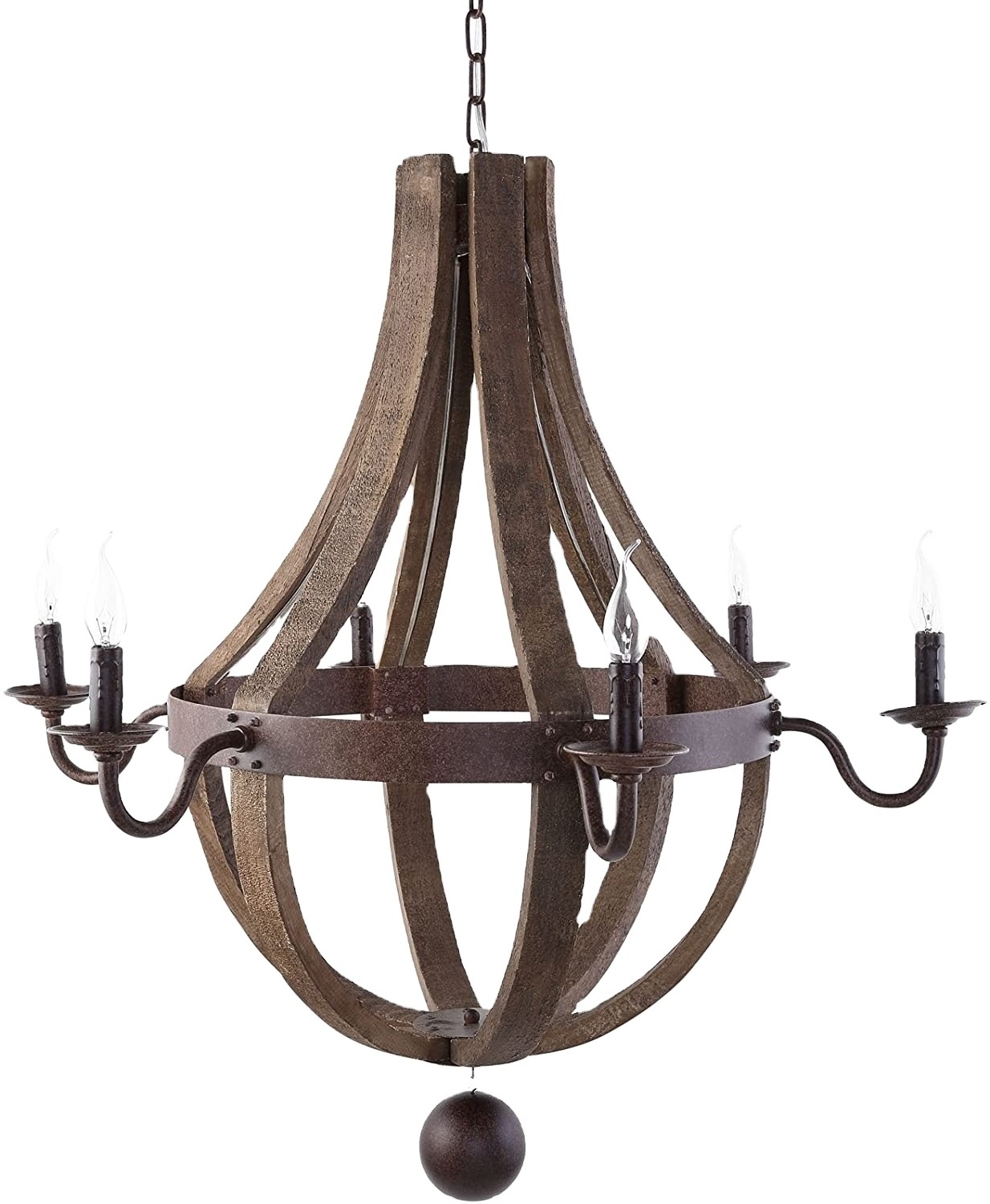 Rustic Brush Bronze Chandelier 4-light Farmhouse Wood Pendant Hanging Kitchen Lamp Adjustable Height Pendant Lighting Fixture