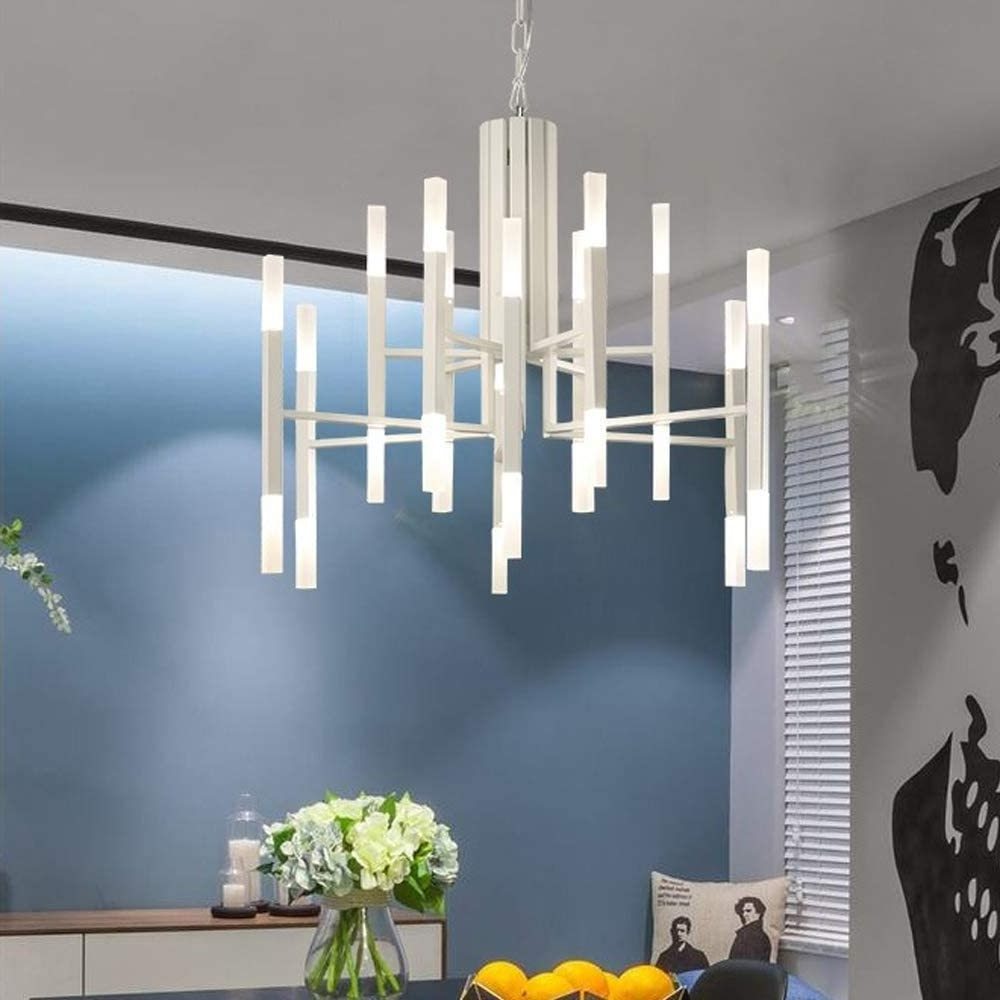 Post Modern Chandelier 24-Light Acrylic Lampshade with G4 LED Bulbs Sputnik Chandeliers Pendant Ceiling Light Fixture for Living