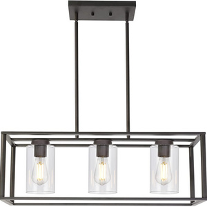 Contemporary Chandeliers Modern Lighting Fixtures Kitchen Cage Linear Farmhouse Flush Mount Hanging  Light with Glass Shade