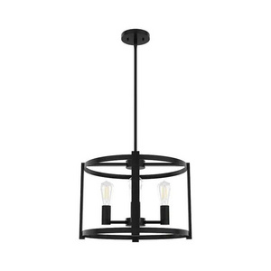 Farmhouse Rustic Black Drum Round Shape Pendant Light for Kitchen Island Hanging Light Fixture Home Decor