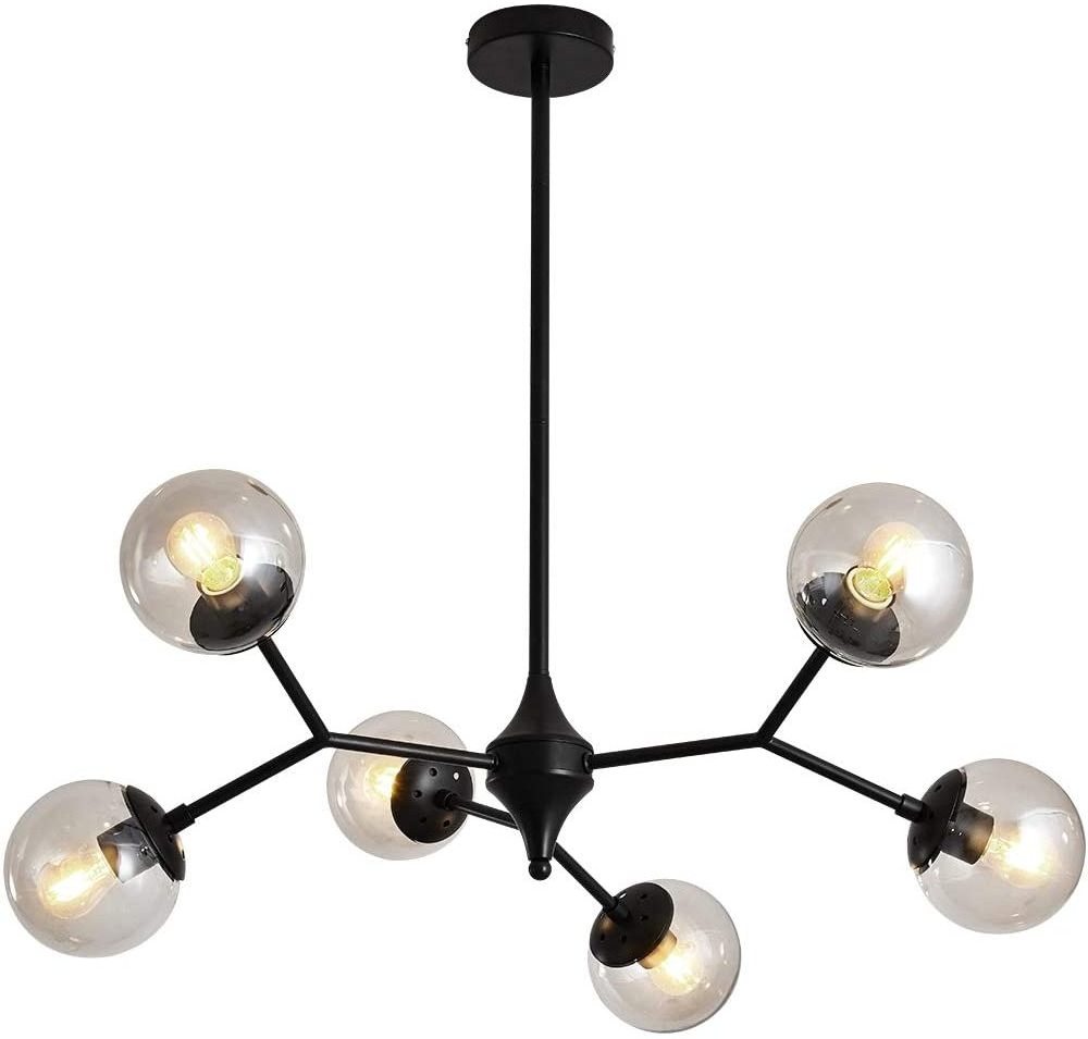 Sputnik Chandeliers 12 Lights Industrial Vintage Ceiling Light Fixture Adjustable Modern Black Sputnik Lamp