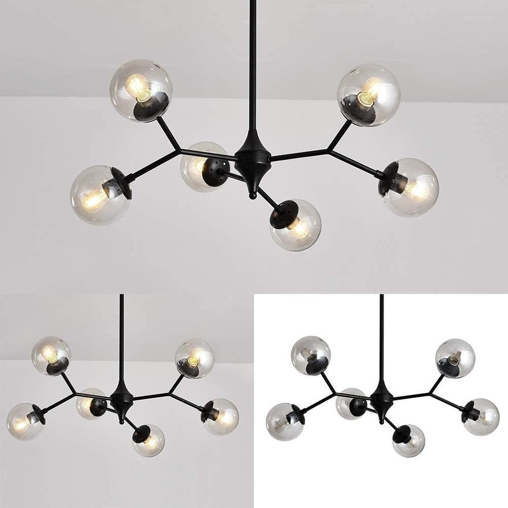 Sputnik Chandeliers 12 Lights Industrial Vintage Ceiling Light Fixture Adjustable Modern Black Sputnik Lamp