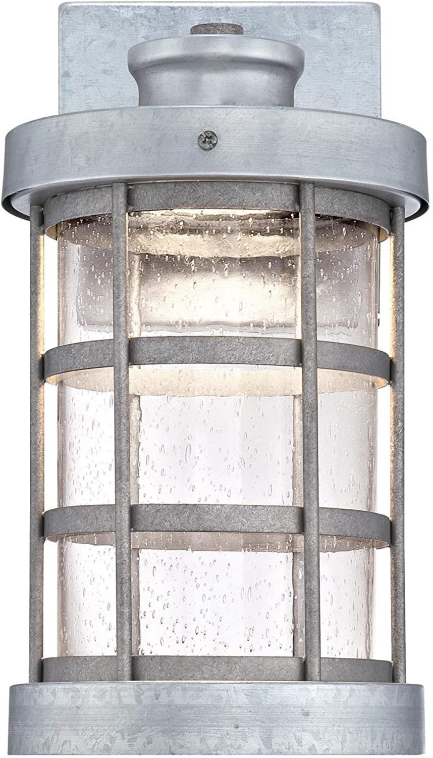 Outdoor Wall Lantern Modern Exterior Light Fixture White Finish With Seeded Glass Lamp For Porch Garage