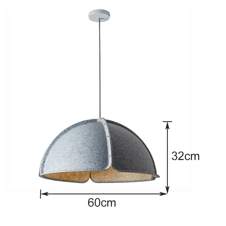 Hot Selling PET Felt Lampshade DIY E27 Bulb Colorful Round Pendant Light For Restaurant Hotel Home Decor