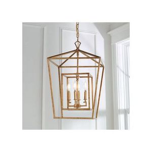 4-light Farmhouse rustic chandelier with adjustable height in wood and metal materials pendant lamp for hallway dining room