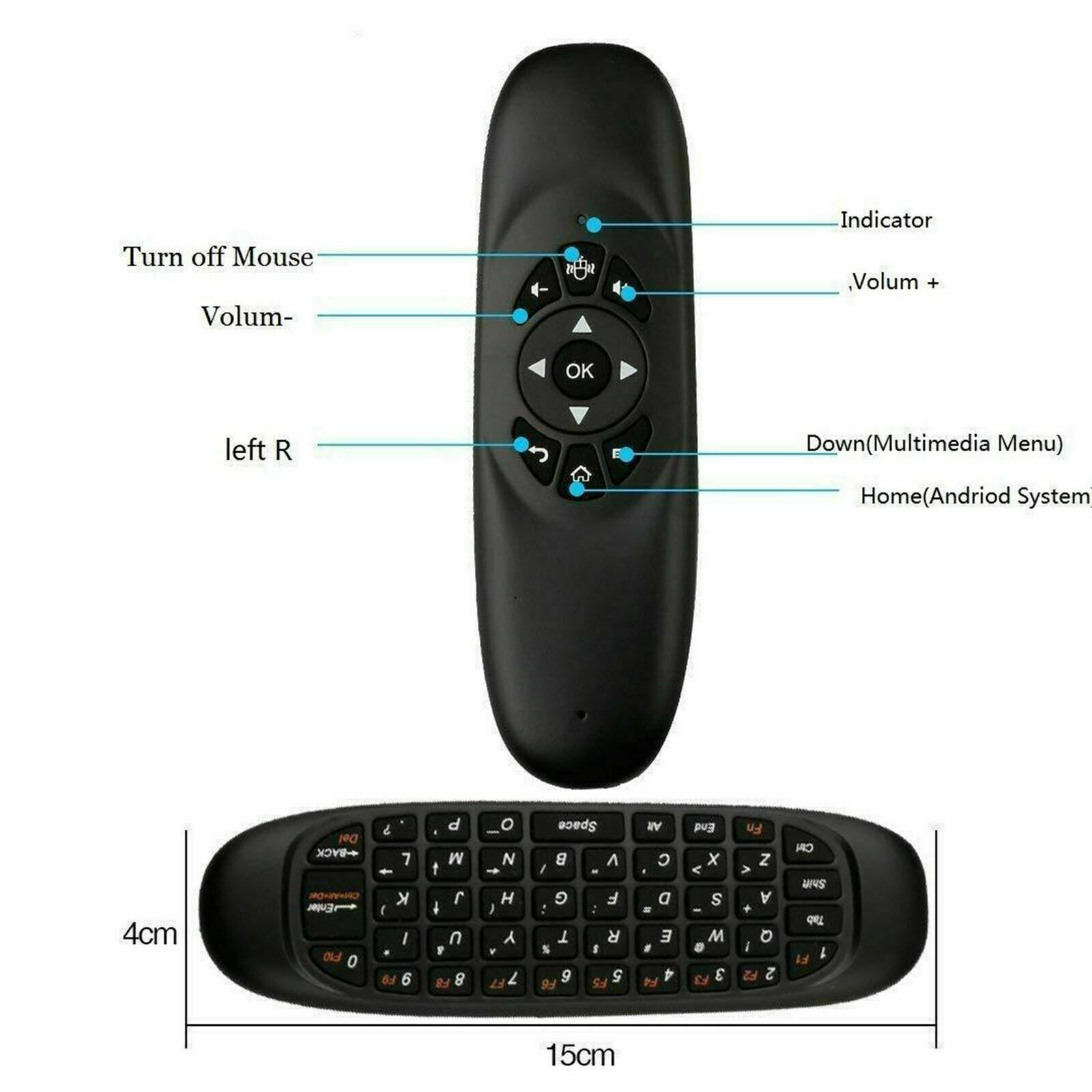 GAXEVER C120 RGB7 Backlit Fly Air Mouse Gyro Sensor 2.4G RF Keyboard Remote Control Use For  Smart TV Box Projector PC