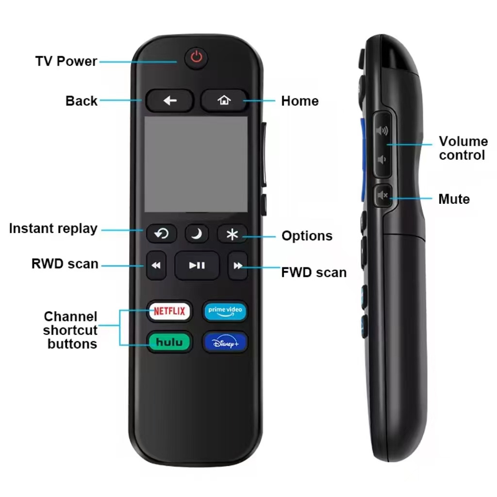 RC280 RC282 Universal Backlight Ir with Shortcuts Remote Control work for R oku Hisense Sharp TCL Smart TV