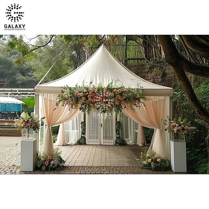 Luxurious gazebo pvc coated polyester fabric outdoor pagoda 5x5 customize canopy tents