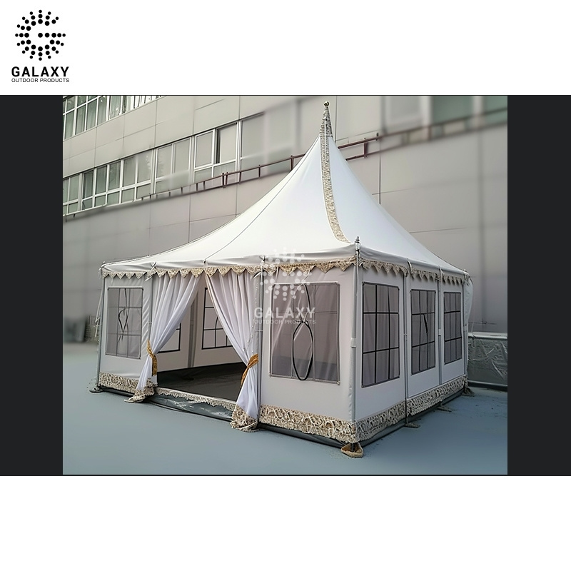 Luxurious gazebo pvc coated polyester fabric outdoor pagoda 5x5 customize canopy tents