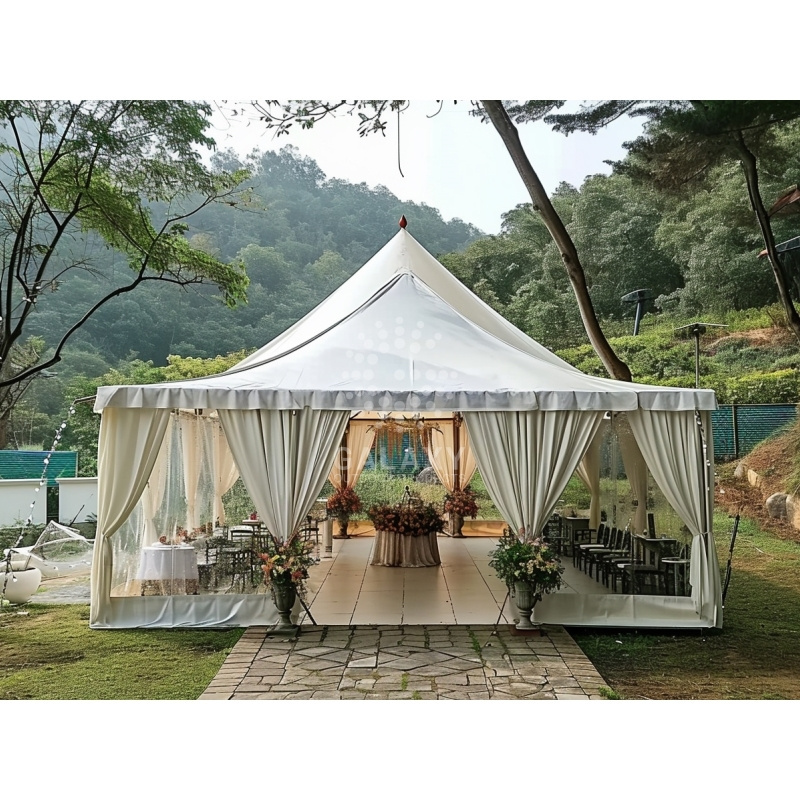 20x20  portable exhibition trade tent aluminum alloy pvc pagoda tent 12x12 high peak canopy tent