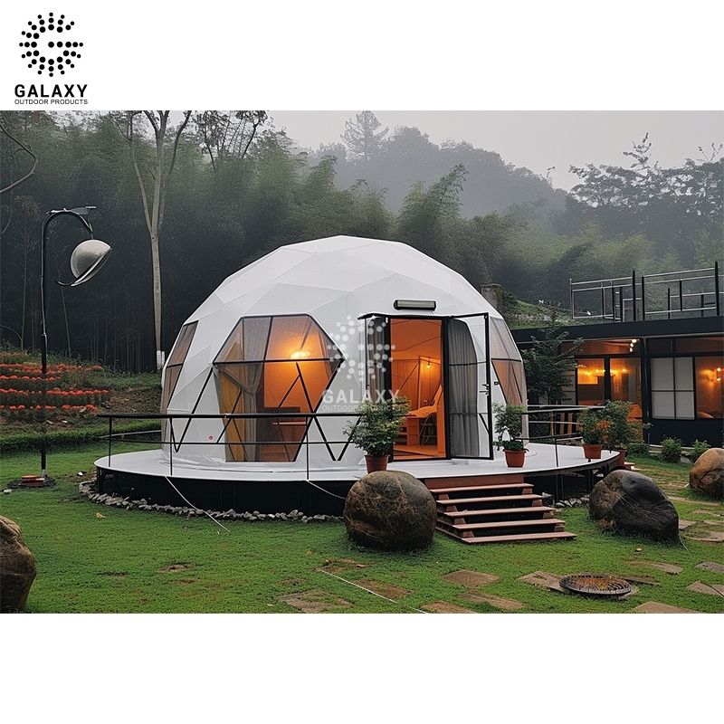 Stylish natural aesthetics luxury air inflatable waterproof pvc inflatable cover glamping geodesic dome tent in italy