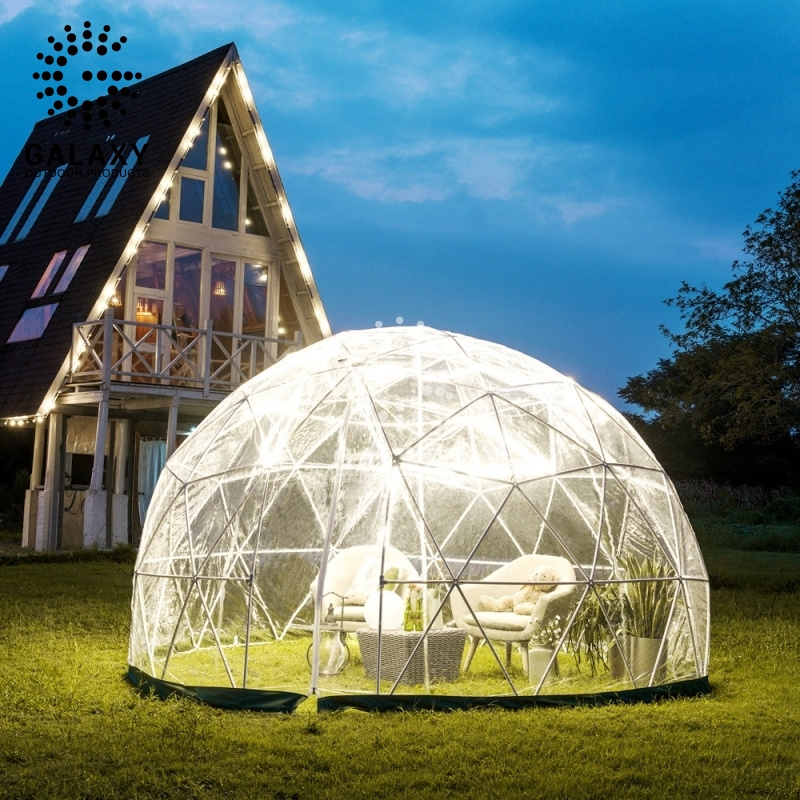 Factory price soundproof dome tents greenhouse agriculture marquee tent transparent glass greenhouse geodesic dome tent