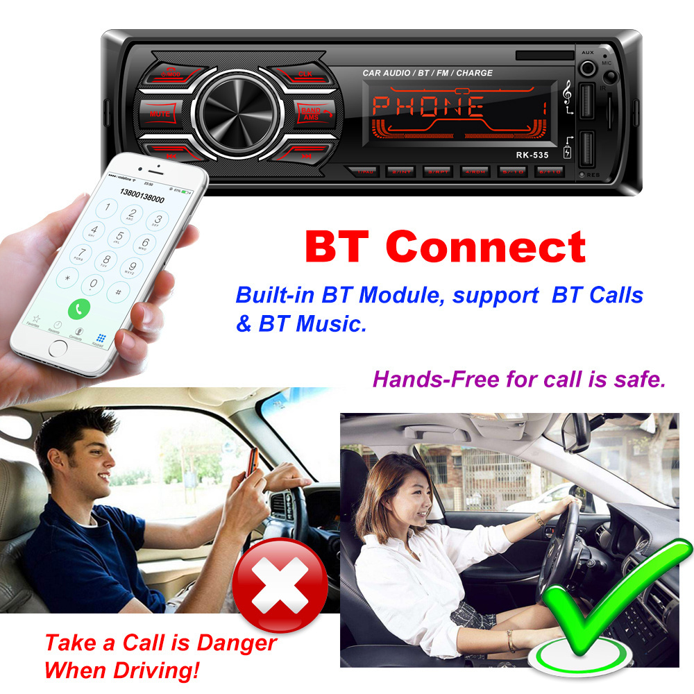 GAYINTT One Din Car Stereo MP3 Music Player Phone APP Remote Control FM Radio Stereo Audio Car MP3 Player