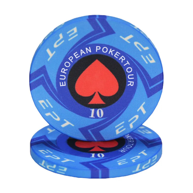 New Design Ceramic EPT Pokerchips Chip Custom Casino European Round Hot Texas Coins Professional Poker Chip Without Denomination