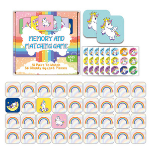 High Quality Couples Unicorn Dinosaurs Children Educational Animals Match Memory Printing Custom Card Game For kid Adult  Party