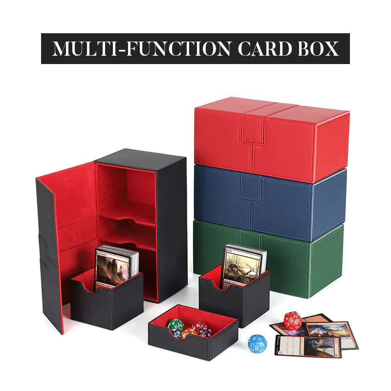 Custom 200+ Card Deck Box Organizer Holder Game Favorite Storage Trading Card Deck Box Commander Playing Card Carrying Organiser