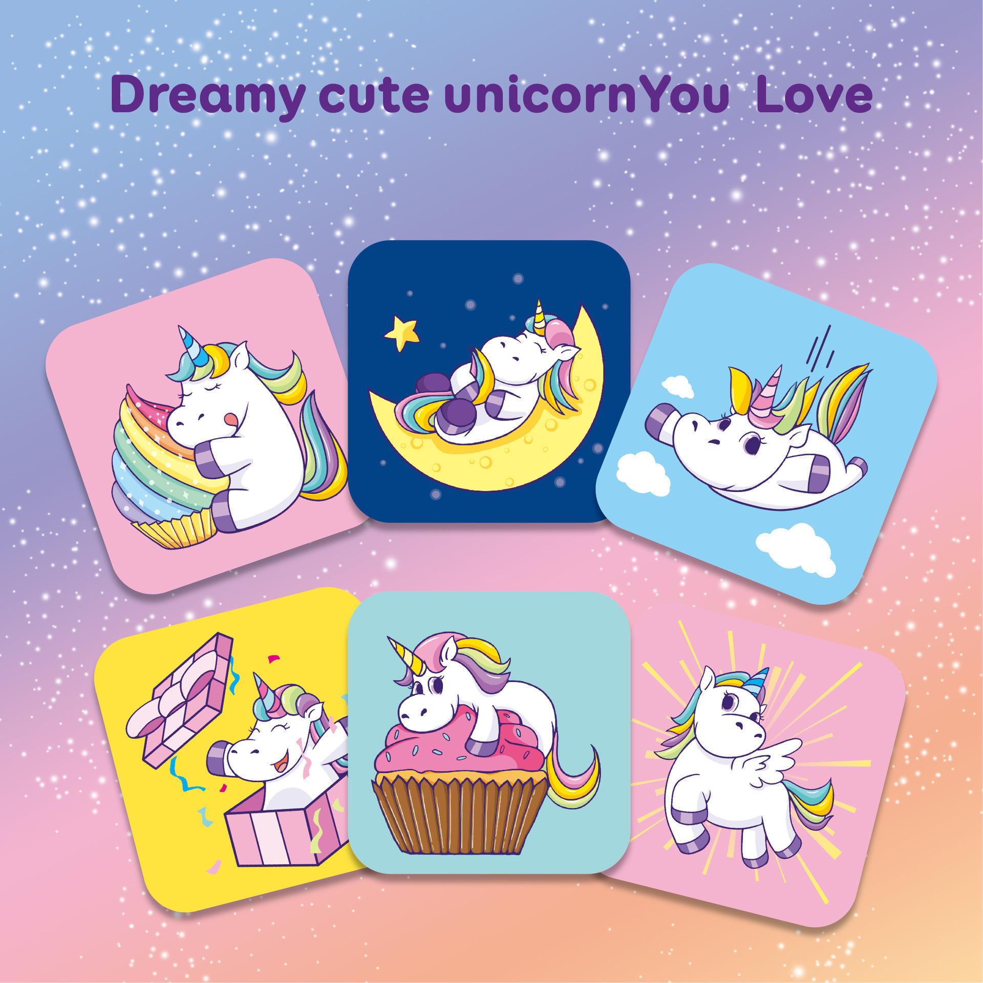 High Quality Couples Unicorn Dinosaurs Children Educational Animals Match Memory Printing Custom Card Game For kid Adult  Party