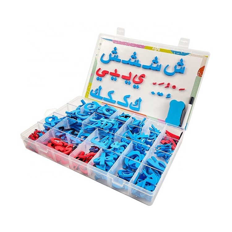 Custom language Chinese English French Spanish Russian Arabic Alphabet educational learning kid Magnet Letters toys