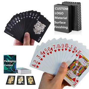 Custom LOGO Surface Finishing Material Packaging Printing High Quality Black Poker Gold/Silver Edge Plastic Paper Playing Cards