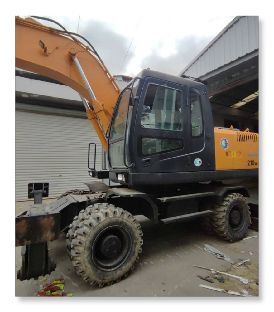 high power china second-hand excavator  Hyundai  R210W-7 draulic wheel used digger good  condition R210W-7 FOR sale