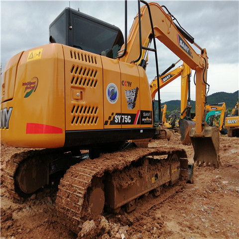 7 Ton Second Hand Sany SY75C Excavator Used Hydraulic Crawler Excavator Crushing Hammer Excavator For Sany SY 75 digger