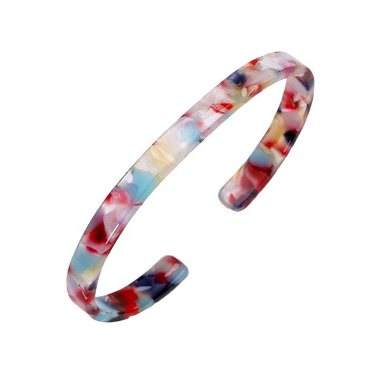 7 mm or 10mm Wide Leopard Resin Bangle Multi Color Lucite Bangle Tortoise Cuff Bangle  Bracelet