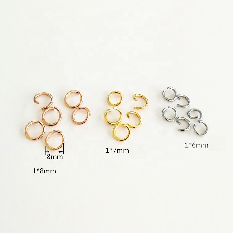 1x6mm to 1x10mm  Stainless Steel Jump Rings  No Tanish DIY jewelry Components  Gold rose gold  Split rings 1 bag=1000 pcs