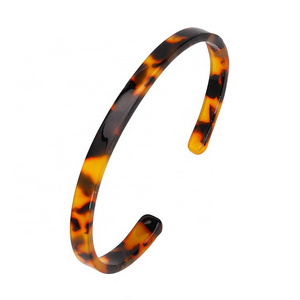 7 mm or 10mm Wide Leopard Resin Bangle Multi Color Lucite Bangle Tortoise Cuff Bangle  Bracelet