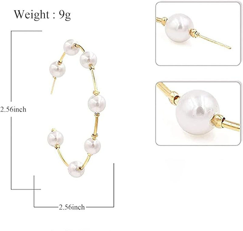 Fake Pearl Hoop Earrings for Women Fashion Hypoallergenic Girls Pearl Earrings Drop Dangle Earrings Jewelry Gifts