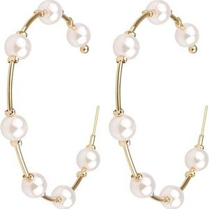 Fake Pearl Hoop Earrings for Women Fashion Hypoallergenic Girls Pearl Earrings Drop Dangle Earrings Jewelry Gifts