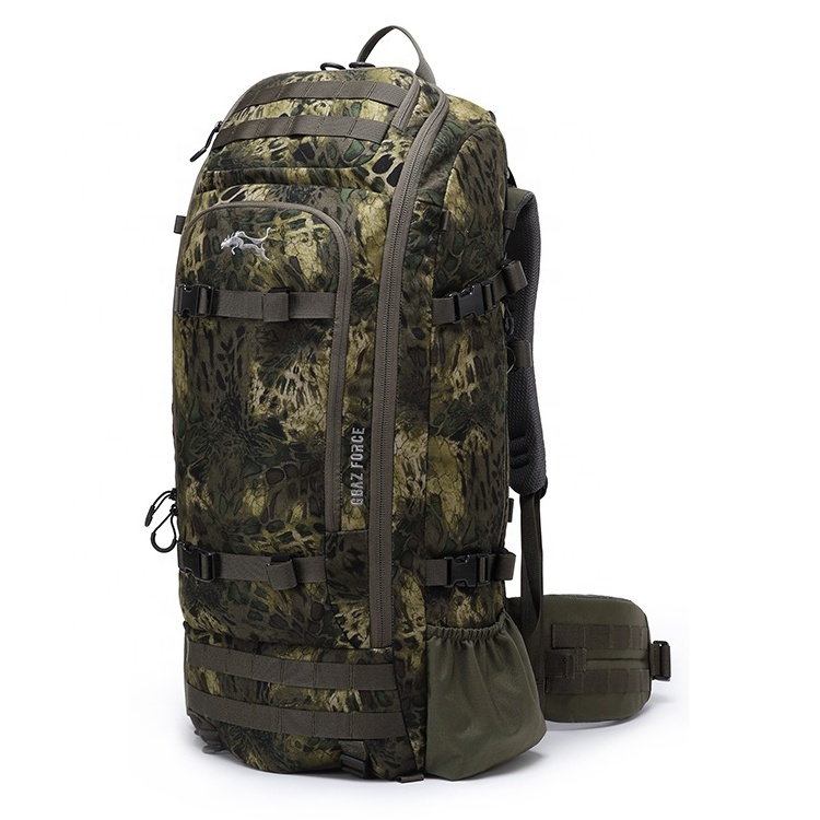 GAF Customized 60L Large Capacity Fishing Hunting Bags Outdoor Camo Hunting Backpack with Carbon Fiber Frame