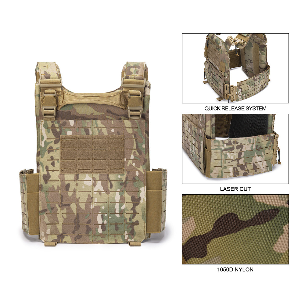 GAF 1000D Nylon Multicam Tactic Equip Laser Cut Molle Vest Durable Adjustable Plate Carrier Tactical Vest