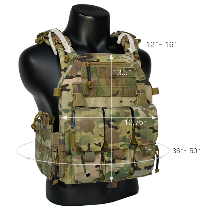 GAF 1000D Nylon Durable Multicam Chaleco Tactico Plate Carrier Security Molle Tactical Vest with Pouches