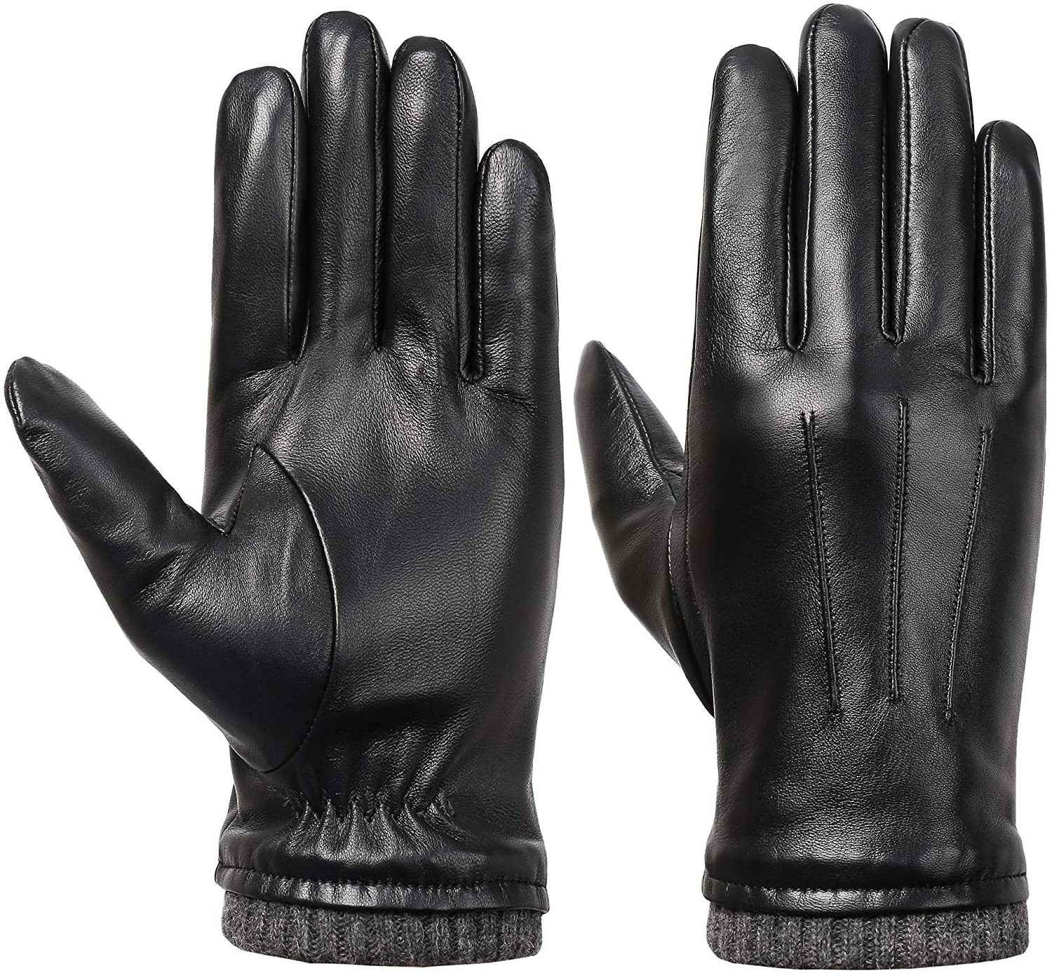 Wool Lining Men Winter Genuine Goatskin Sheepskin Leather Car Driving unlined gloves for cycling drive leather gloves for men