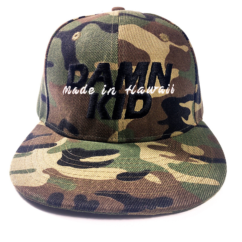 Wholesale United States 6 panel camo embroidery fun flip up brim logo Acrylic sports cap for men vendor custom snapback hats