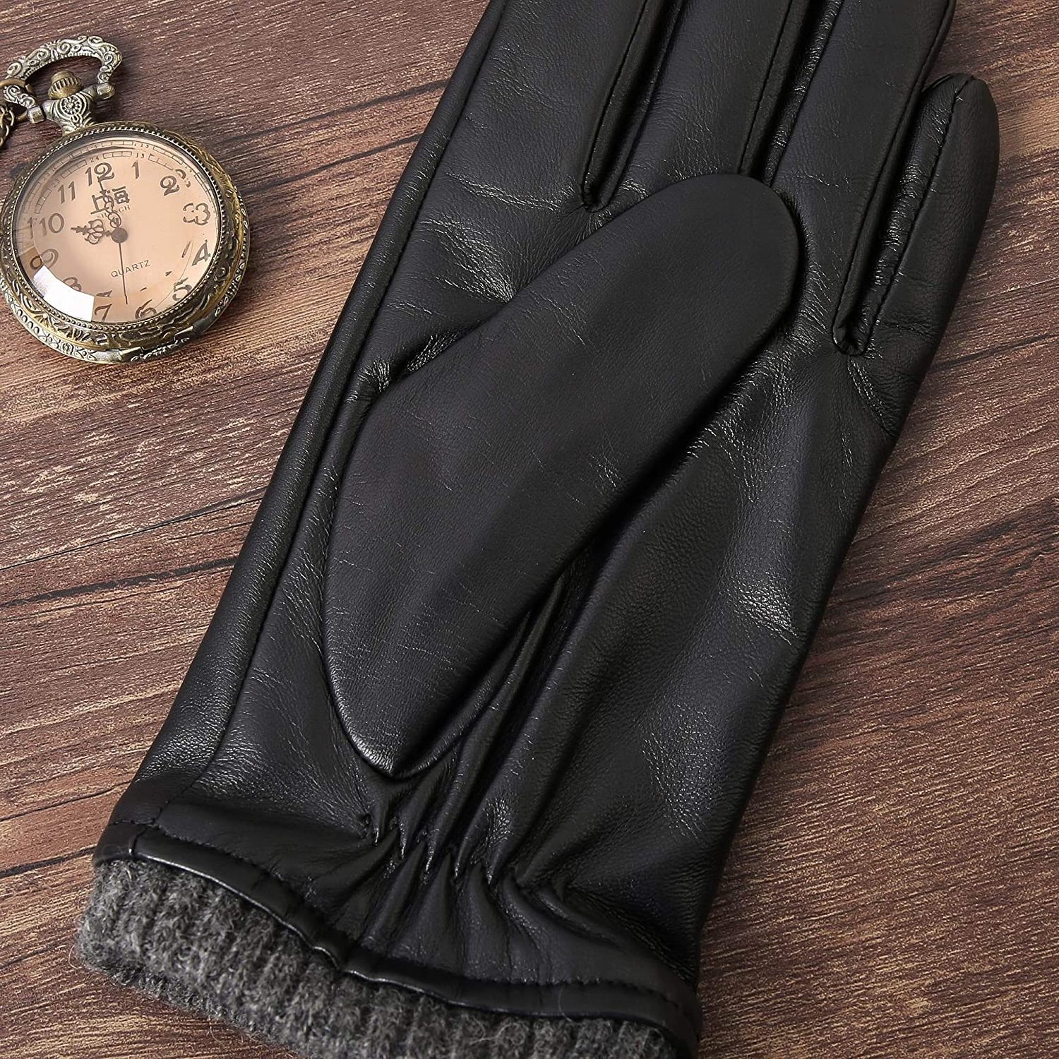 Wool Lining Men Winter Genuine Goatskin Sheepskin Leather Car Driving unlined gloves for cycling drive leather gloves for men