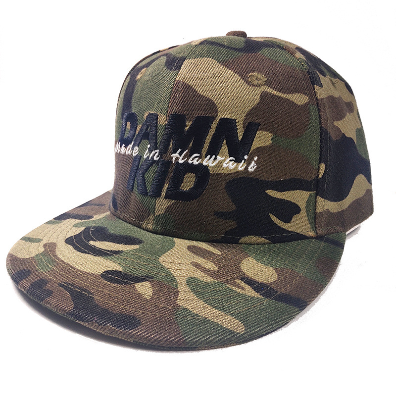 Wholesale United States 6 panel camo embroidery fun flip up brim logo Acrylic sports cap for men vendor custom snapback hats