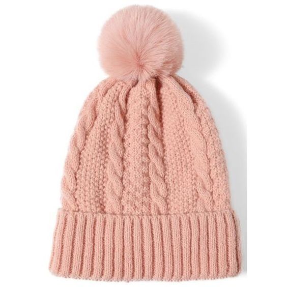 Winter Cable Sherpa Fleece Lined Ribbed Cable Knit Beanie Lattice Braided Knit Crossover Stitch Faux Fur Pom Soft Warm Hat