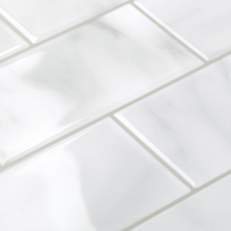 Pure White Brick Kitchen Backsplash Self-adhesive mosaic Wall Tile Peel and Stick Tile