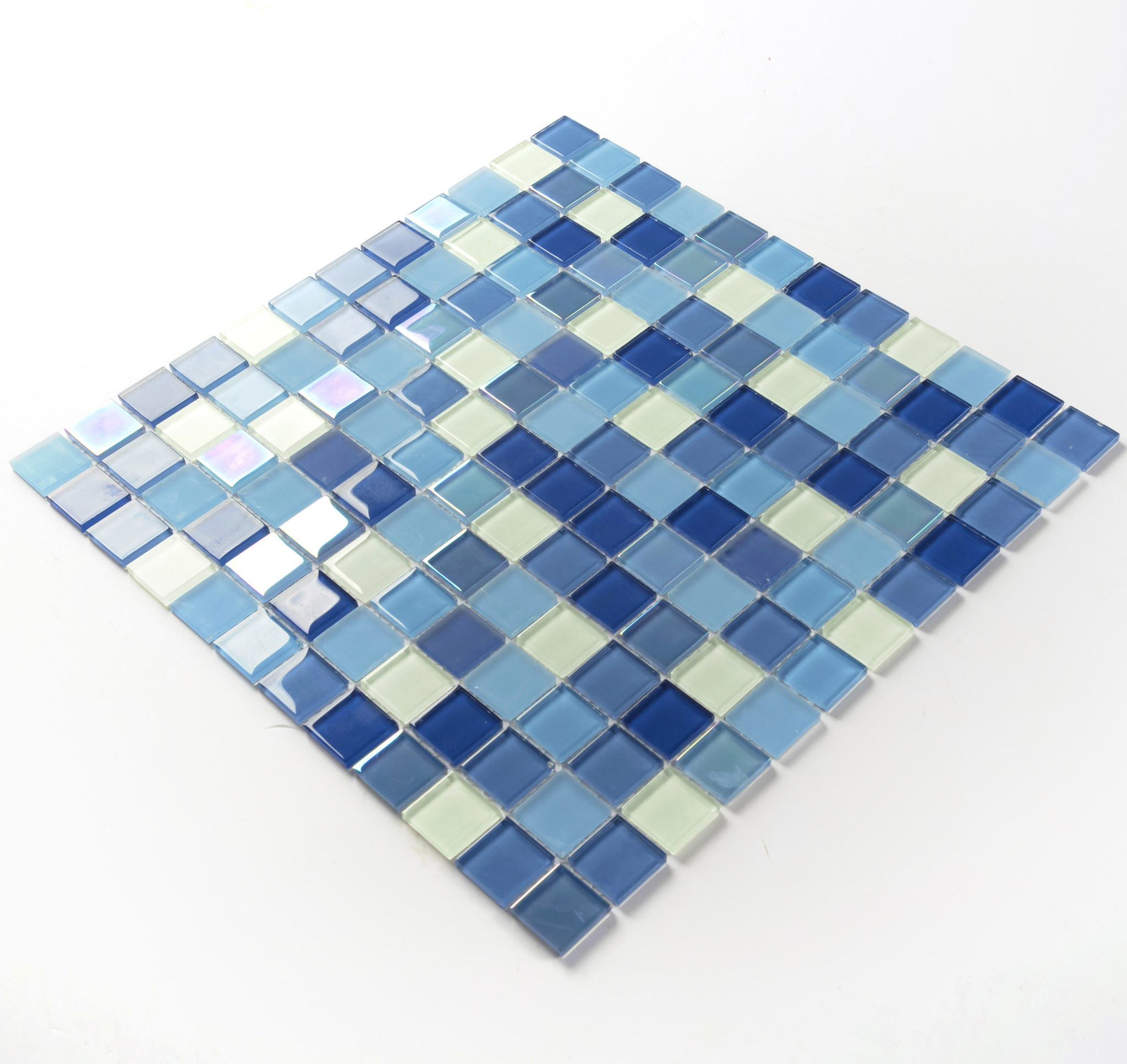 Luminous Clear Crystal Mix  Glass Mosaic Tile Backsplash  For Kitchen Swimming Pool Bathroom Living Room