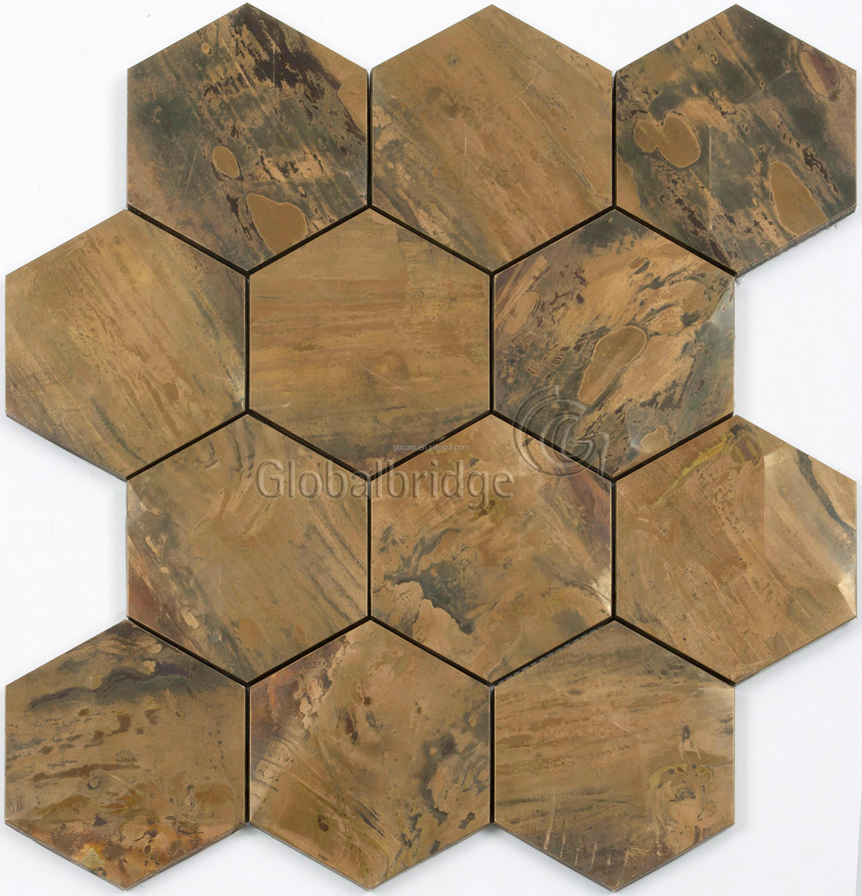 Metal Copper Bronze Mosaic Back Wall Decoration Tiles