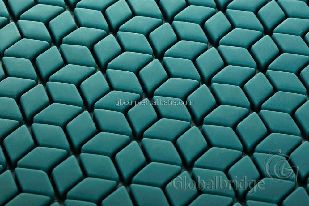 Matte Rhombus Wholesale OEM&ODM Beautiful Art Enamel Green Powder Glass Tile Mosaic Mural Pattern