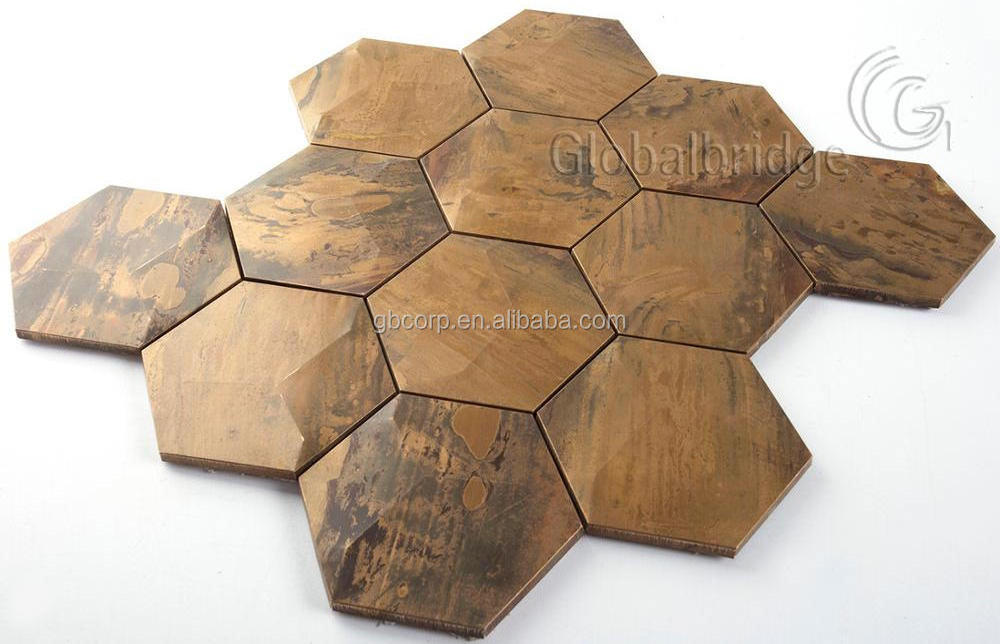 Metal Copper Bronze Mosaic Back Wall Decoration Tiles