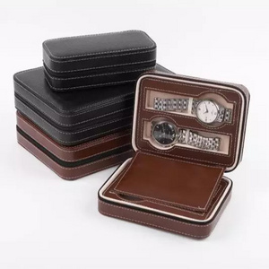 China Manufacturers watch brief case watch storage case display box zipper holder protective luxury watch case