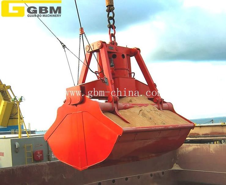 12cbm electro clamshell hydraulic grab for ship crane to discharge bulk cargo