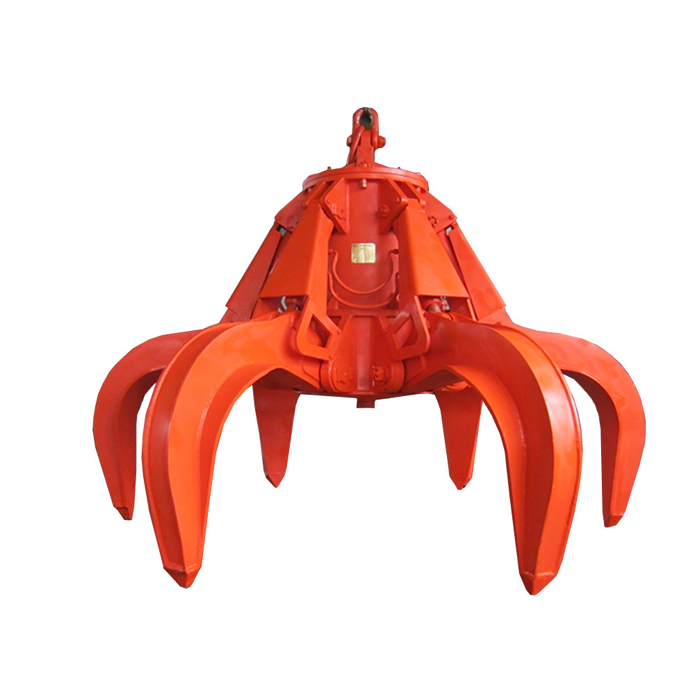 Electro hydraulic orange peel grapple for handling steel scrap