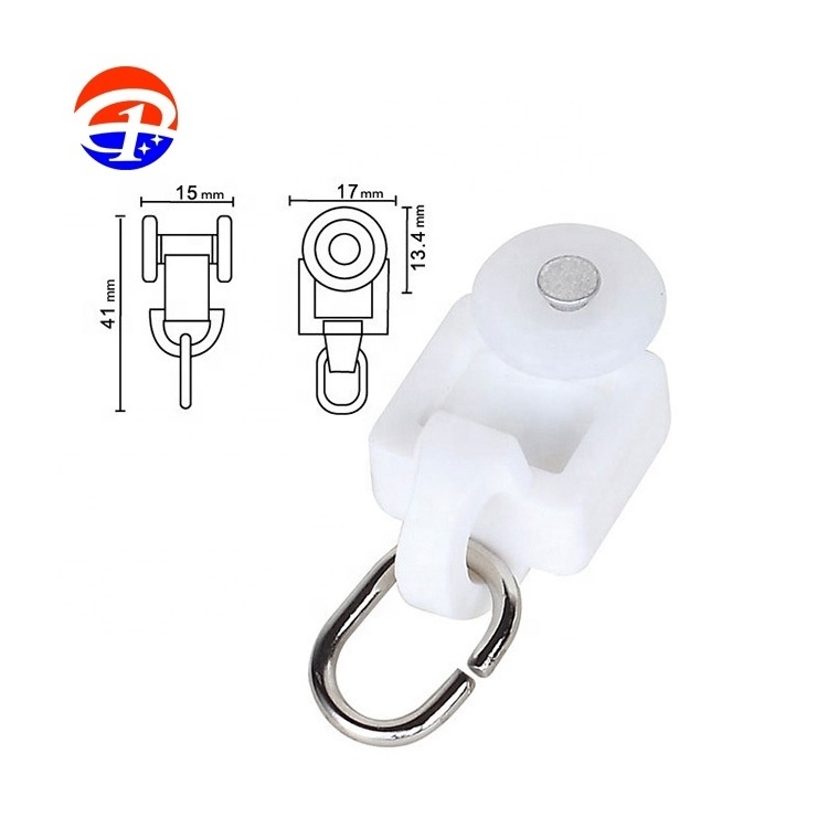 Garden curtain pulley hook accessories distance  Trietex straight track runner thickness for curtain track rail